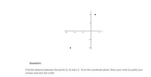 Find the distance between the points (1, 4) and (-5, -4) on the coordinate plane. show your work to