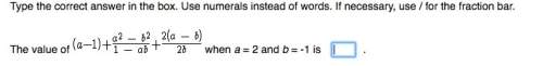 Type the correct answer in the box. use numerals instead of words. if necessary, use / for the fract