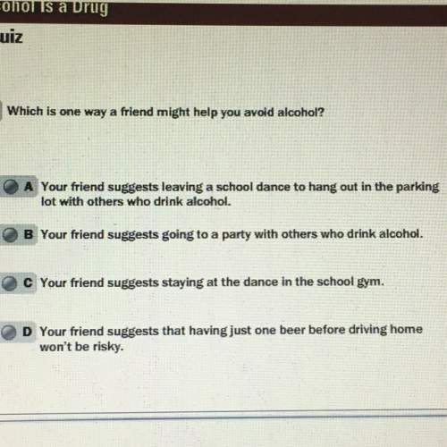 Which is one way a friend might you avoid alcohol