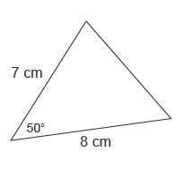 The figure shows the dimensions of a sail for a model boat. what is the area of this sail? enter yo