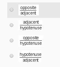 Which of the following is the sine ratio