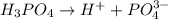 H_3PO_4\rightarrow H^++PO_4^{3-}