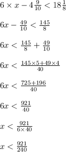 6\times x-4\frac{9}{10}