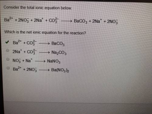 Which is the net ionic equation for the reaction?