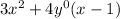 3x^2+4y^0(x-1)