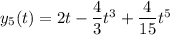 y_5(t)=2t-\dfrac43t^3+\dfrac4{15}t^5