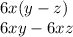 6x(y-z)\\6xy-6xz