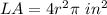 LA=4r^{2} \pi\ in^{2}