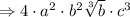 \Rightarrow 4\cdot a^2\cdot b^2\sqrt[3]{b}\cdot c^3