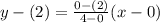 y-(2)=\frac{0-(2)}{4-0}(x-0)