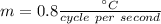 m=0.8\frac{\°C}{cycle\ per\ second}