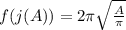 f(j(A))=2\pi\sqrt{\frac{A}{\pi}}