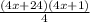 \frac{(4x+24)(4x+1)}{4}