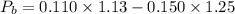 P_{b}=0.110\times1.13-0.150\times1.25