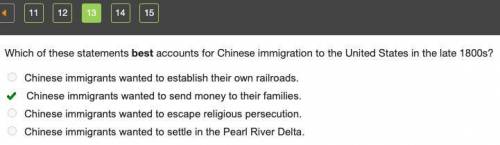 Which of these statements best accounts for chinese immigration to the united states in the late 180