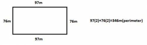 The perimeter of a rectangular field is 346m. if the length of the field is 97m, what is its width?