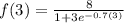f(3) = \frac{8}{1 + 3e ^{-0.7(3)}}