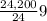 \frac{24,200}{24} 9