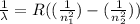 \frac{1}{\lambda}=R((\frac{1}{n_1^2})-(\frac{1}{n_2^2}))