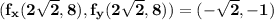 \bf (f_x(2\sqrt{2},8),f_y(2\sqrt{2},8))=(-\sqrt{2},-1)