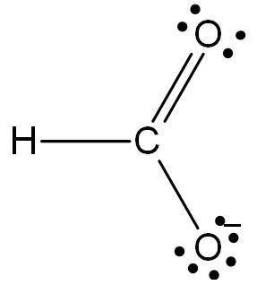 Consider the formate ion, hco2−, which is the anion formed when formic acid loses an h+ ion. the h a