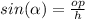 sin(\alpha) =\frac{op}{h}