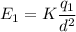 E_1=K\dfrac{q_1}{d^2}