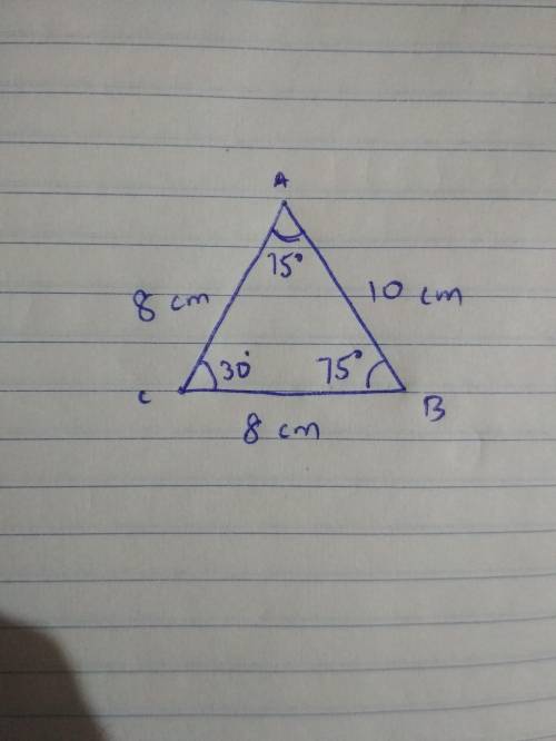 Aacute triangle has two sides measuring 8 cm and 10 cm . what is the best representation of the poss