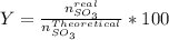 Y=\frac{n_{SO_3}^{real}}{n_{SO_3}^{Theoretical}} *100