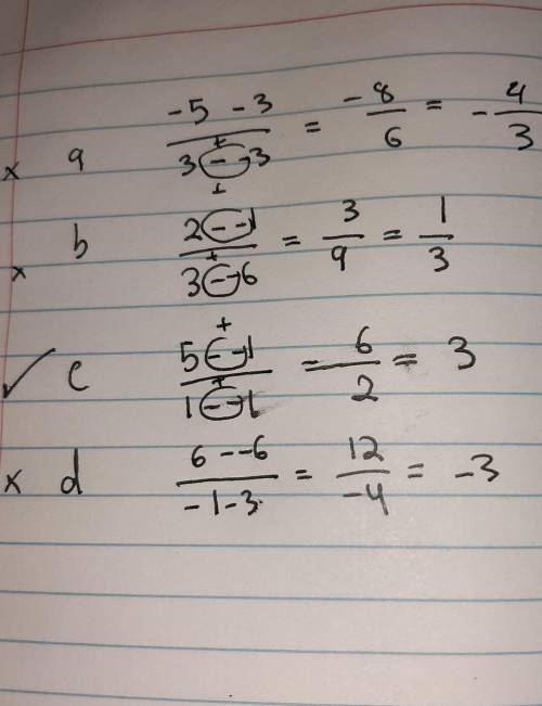 Find the set of points that are part of a line that is perpendicular to the line y = ­-3x a) (-3,-3)