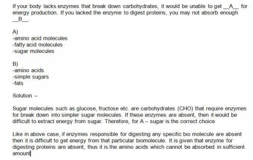 select the correct answer from each drop-down menu. carbohydrates are the primary source of energy f