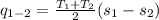 q_{1-2}=\frac{T_1+T_2}{2}(s_1-s_2)