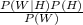 \frac{P(W|H)P(H)}{P(W)}