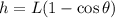 h=L(1-\cos \theta )