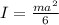 I = \frac{ma^2}{6}