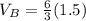 V_B = \frac{6}{3}(1.5)