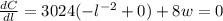 \frac{dC}{dl}=3024(-l^{-2}+0)+8w=0