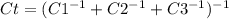 Ct = (C1^{-1} + C2^{-1} + C3^{-1})^{-1}