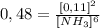 0,48 = \frac{[0,11]^2}{[NH_{3}]^6}