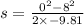 s= \frac{0^2-8^2}{2\times-9.81}