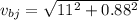 v_{bj} = \sqrt{11^2 + 0.88^2}