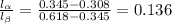 \frac{l_{\alpha}}{l_{\beta}}=\frac{0.345-0.308}{0.618-0.345}=0.136