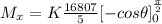 M_x=K\frac{16807}{5}[-cos\theta]^{\frac{\pi}{2}}_{0}