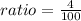 ratio=\frac{4}{100}