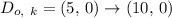 D_{o,\ k}=(5,\, 0)\rightarrow (10,\, 0)