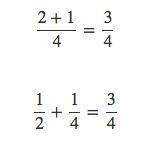 Record the sum in simplest form.1/2+1/4