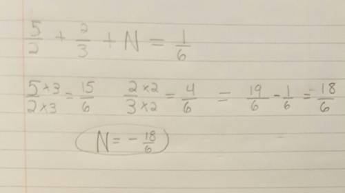 How is this problem done  5/2+2/3+n=1/6