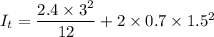 I_t=\dfrac{2.4\times 3^2}{12}+2\times 0.7\times 1.5^2