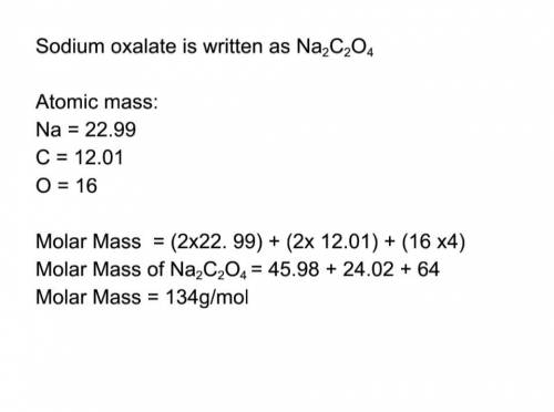 The atomic mass of carbon is 12.01, sodium is 22.99, and oxygen is 16.00. what is the molar mass of