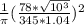 \frac{1}{\pi} (\frac{78*\sqrt{10^3} }{345*1.04})^2